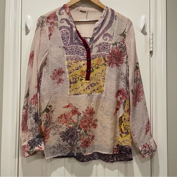 Anthropologie Aratta Silent Journey Top Heart Beat Blouse Tunic Women’s Small - Picture 2 of 8